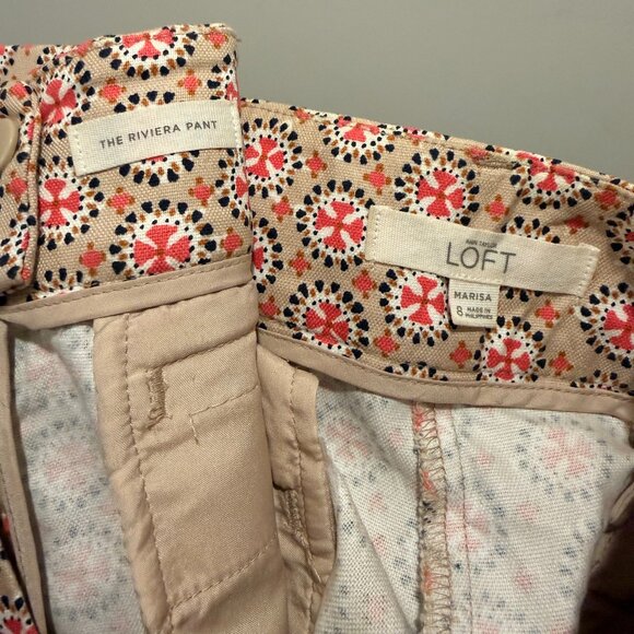 NWOT Loft The Riviera Marisa Cropped Trouser in Medallion Print size 8 - Picture 3 of 4